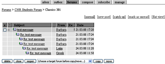 screenshot of administering a forum