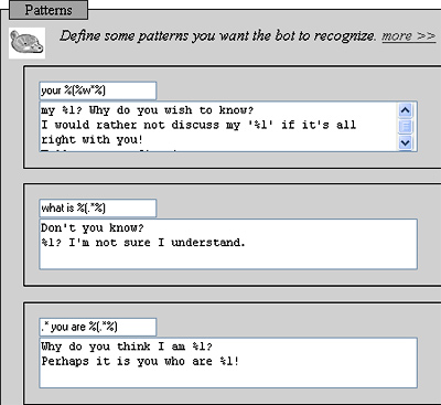 screenshot showing how to edit bot patterns