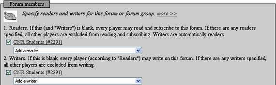 screenshot of editing forum members