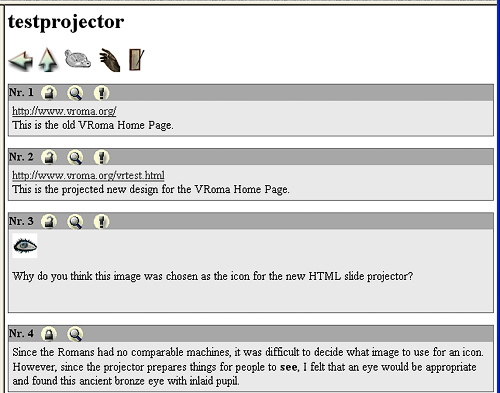 screenshot of project with slides