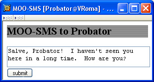 MOO SMS window