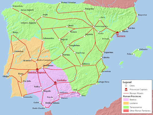 map of Roman Hispania