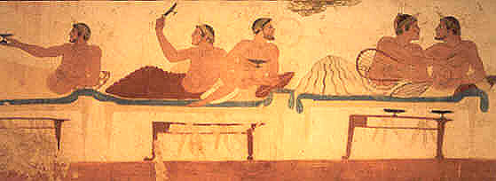 Greek Symposium, sarcophagus painting, Paestum