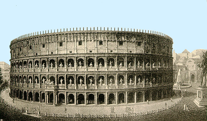 reconstruction drawing of Colosseum