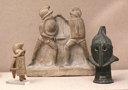 statuettes of gladiators